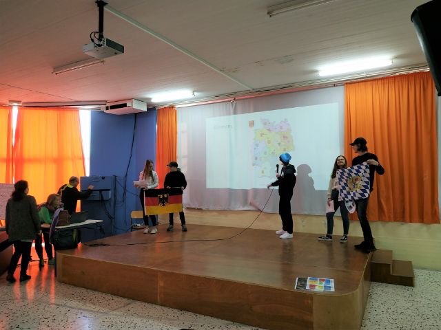 students present their countries and schools